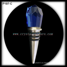 Océano azul cristal Irregular mano corte tapón de botella de vino del Metal